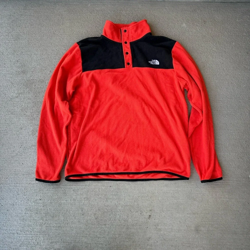 The North Face Vintage Red‎ Fleece Pullover Snap-T Jacket Men's Size L